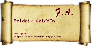Fridrik Arián névjegykártya